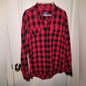 Faded glory 100% cotton long sleeve button down size large